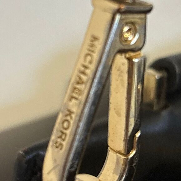 MK Michael Kors Tatiana Satchel purse bag crossbody black leather - Picture 8 of 13